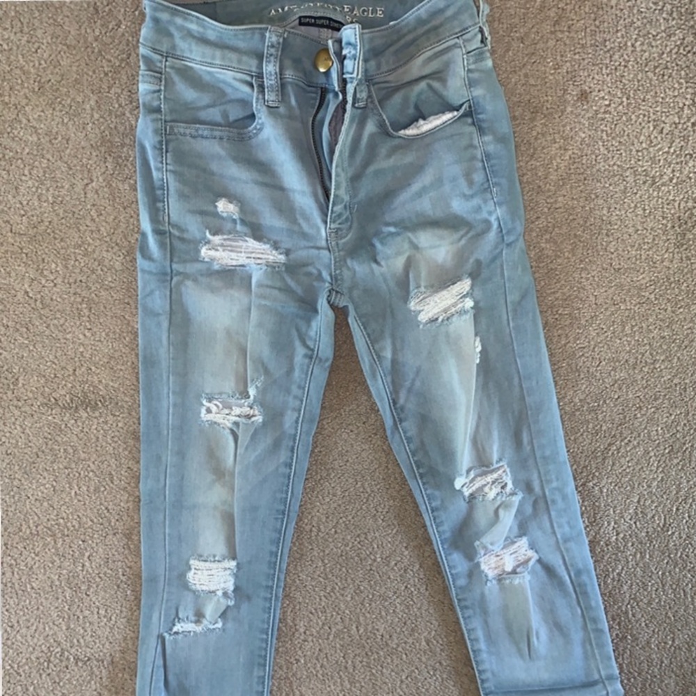 Super Super Stretch light wash hi rise Jegging